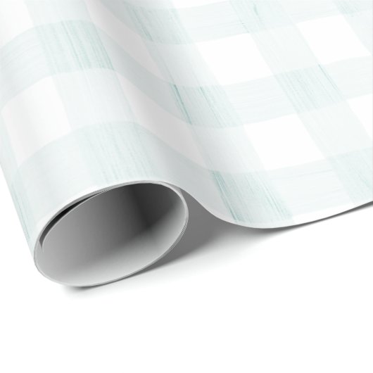 Light Blue Gingham Watercolor Geschenkpapier (Rolleneckpunkt)