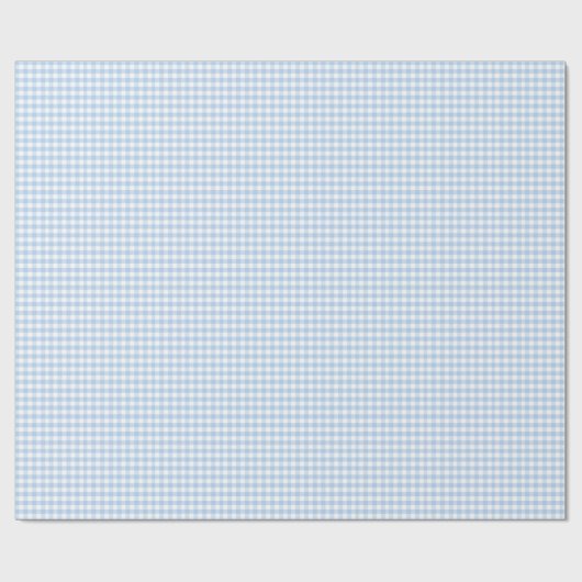 Light Blue Gingham Wrapping Paper Geschenkpapier (Flach)