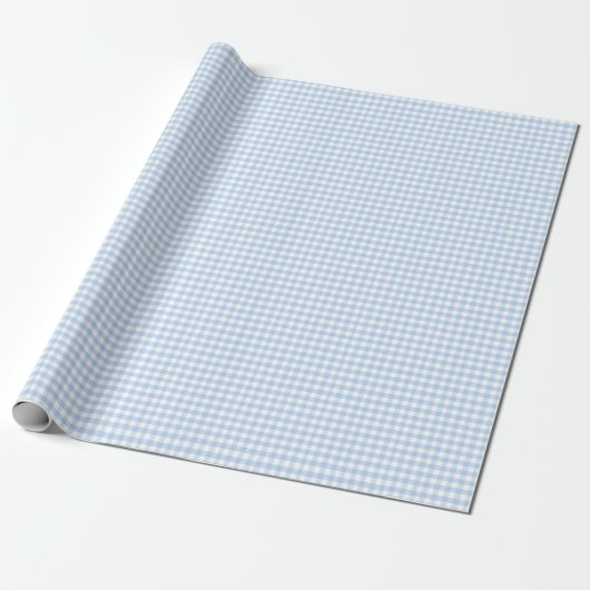 Light Blue Gingham Wrapping Paper Geschenkpapier (Ungerollt)