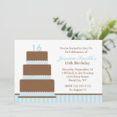 Light Blue Girls Geburtstagsparty Einladung (Stehend Vorderseite)