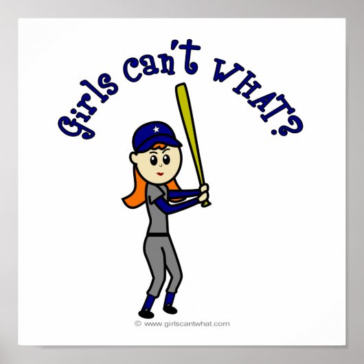 Light Blue Girls Softball Poster (Vorne)