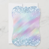 Light Blue Glitzer Aqua Lila Holograph Sweet 16 Einladung (Rückseite)