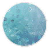 Light Blue Glitzer Dots Keramikknauf (Vorderseite)