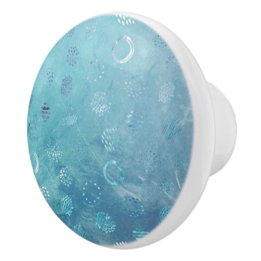 Light Blue Glitzer Dots Keramikknauf (Rechts)