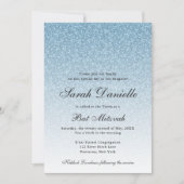 Light Blue Glitzer Glam Bat Mitzvah Einladung (Vorderseite)