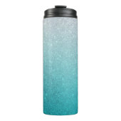 Light Blue Glitzer Ombre Thermal Tumbler Thermosbecher (Vorderseite)