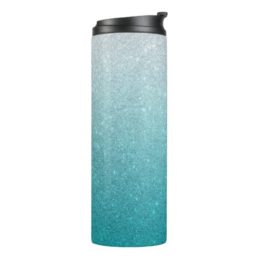 Light Blue Glitzer Ombre Thermal Tumbler Thermosbecher (Nach links gedreht)