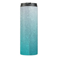 Light Blue Glitzer Ombre Thermal Tumbler