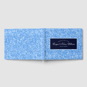 Light Blue Glitzer Pattern & Dark Blue Gästebuch (Voll)