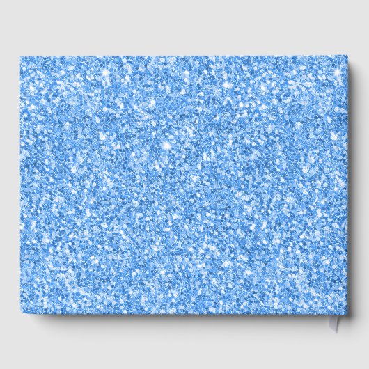 Light Blue Glitzer Pattern & Dark Blue Gästebuch (Rückseite)
