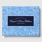 Light Blue Glitzer Pattern & Dark Blue Gästebuch (Vorderseite)