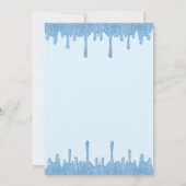 Light Blue Glitzer Tropfen, Dress Girl Quinceanera Einladung (Rückseite)