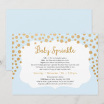 Light Blue Gold Boy Baby Sprinkle laden ein, Baby 