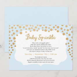 Light Blue Gold Boy Baby Sprinkle laden ein, Baby  Einladung