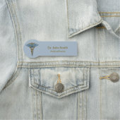 Light Blue Gold Caduceus Fine Beruflich Medical Namensschild (Beispiel)