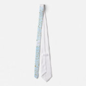 Light Blue Gold Floral Groom Hochzeit Neck Tie Krawatte (Rückseite)