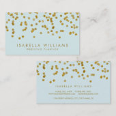 Light Blue & Gold Foil Confetti Business Card Visitenkarte (Vorne/Hinten)