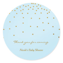 Light Blue & Gold Foil Dots Moderne Pflegeaufklebe