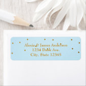 Light Blue & Gold Foil Einladung Address Labels (Insitu)