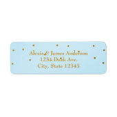 Light Blue & Gold Foil Einladung Address Labels (Vorne)