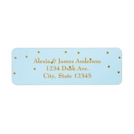 Light Blue & Gold Foil Einladung Address Labels