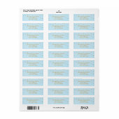 Light Blue & Gold Foil Einladung Address Labels (Vorne)