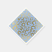 Light Blue & Gold Glam Leopard Print Party Serviette (Ecke)