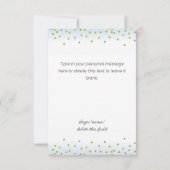 Light Blue Gold Glitzer Boy Baby Dusche Sprinkle T Dankeskarte (Rückseite)