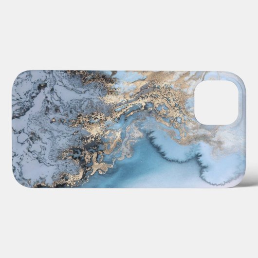 Light Blue & Gold Marble iPhone 6/6s Fall Case-Mate iPhone Hülle (Rückseite (Horizontal))