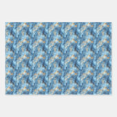 Light Blue & Gold Marmor Geschenkpapier Set (Vorderseite)