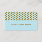 Light Blue & Gold Polka Dot , Windeln Raffel Ticke Begleitkarte (Rückseite)