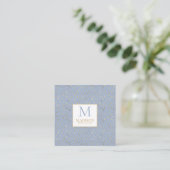 Light Blue Gold Raindrop Modernes Trendmonogramm Quadratische Visitenkarte (Stehend Vorderseite)