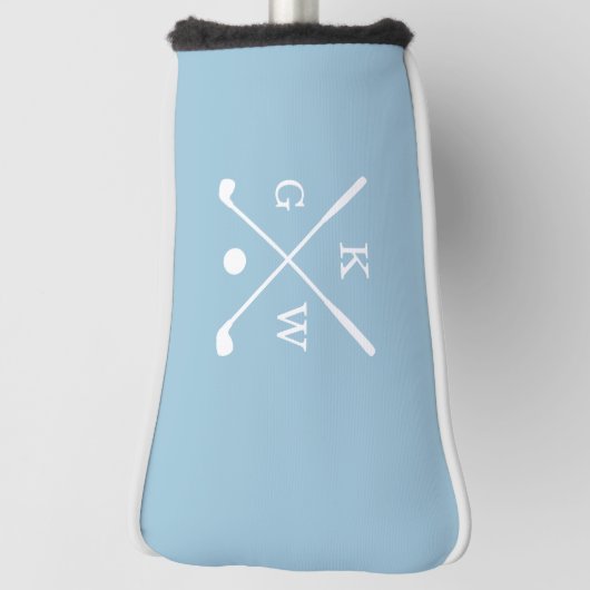 Light Blue Golf Clubs Monogramm Golf Headcover (Rotieren 90)