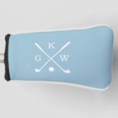 Light Blue Golf Clubs Monogramm Headcover (Vorderseite)