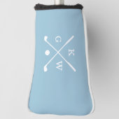 Light Blue Golf Clubs Monogramm Headcover (Rotieren 90)
