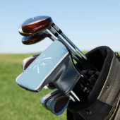 Light Blue Golf Clubs Monogramm Headcover (In Situ)