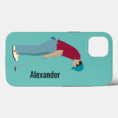 Light Blue Golfing Fall Case-Mate iPhone Case (Rückseite (Horizontal))