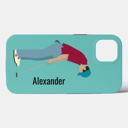 Light Blue Golfing Fall Case-Mate iPhone Case (Rückseite (Horizontal))