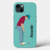 Light Blue Golfing Fall Case-Mate iPhone Case (Rückseite)