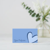 Light Blue Gorgeary Heart Modern mit Foto Niedlich Visitenkarte (Stehend Vorderseite)