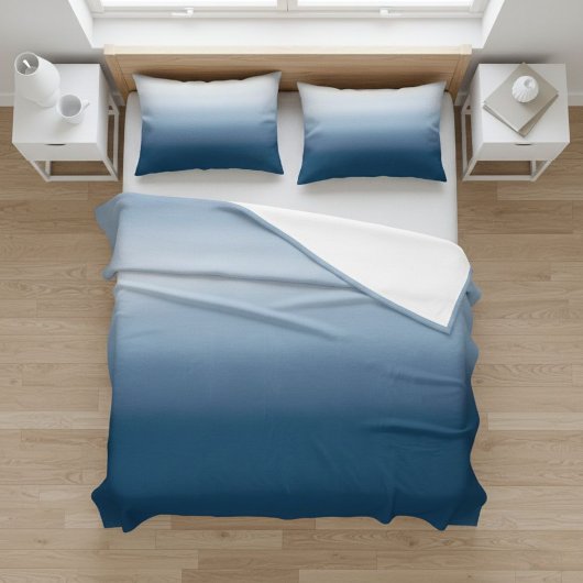 Light Blue Gradient Fleece Blanket - Cozy Home