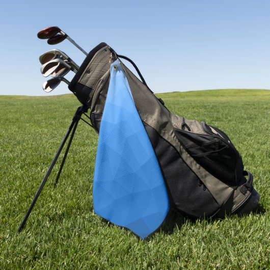 Light blue gradient geometric mesh pattern golfhandtuch (Gras)