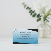 Light Blue Gradient und Black Abstrakt Business Visitenkarte (Stehend Vorderseite)