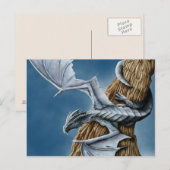 Light Blue Gray Dragon Postcard Postkarte (Vorne/Hinten)