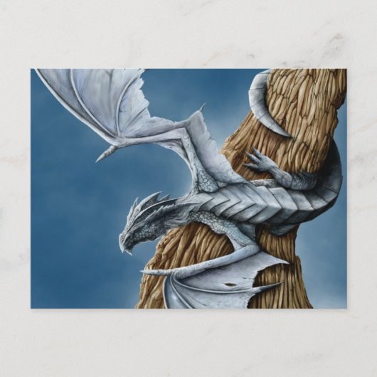 Light Blue Gray Dragon Postcard Postkarte (Vorderseite)