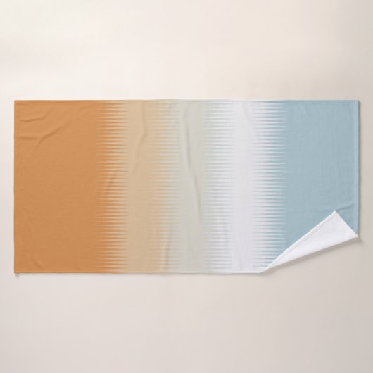 Light Blue Gray Rust Orange Badhandtuch Set (Badehandtuch)