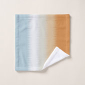 Light Blue Gray Rust Orange Badhandtuch Set (Waschlappen)