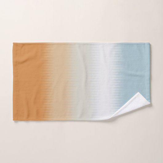 Light Blue Gray Rust Orange Badhandtuch Set (Handtuch)