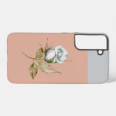 Light Blue Gray Single Rose Blume S21 Telefongehäu Samsung Galaxy Hülle (Rückseite (Horizontal))