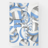 light blue gray volleyballs kids birthday party banner (Vertikal)